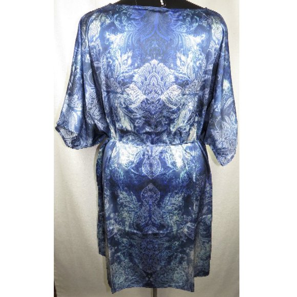 Avenue Blue Floral Beaded Tie Dye/Ombre Kaftan Style Dress, Plus Size 22-24 - Picture 6 of 8
